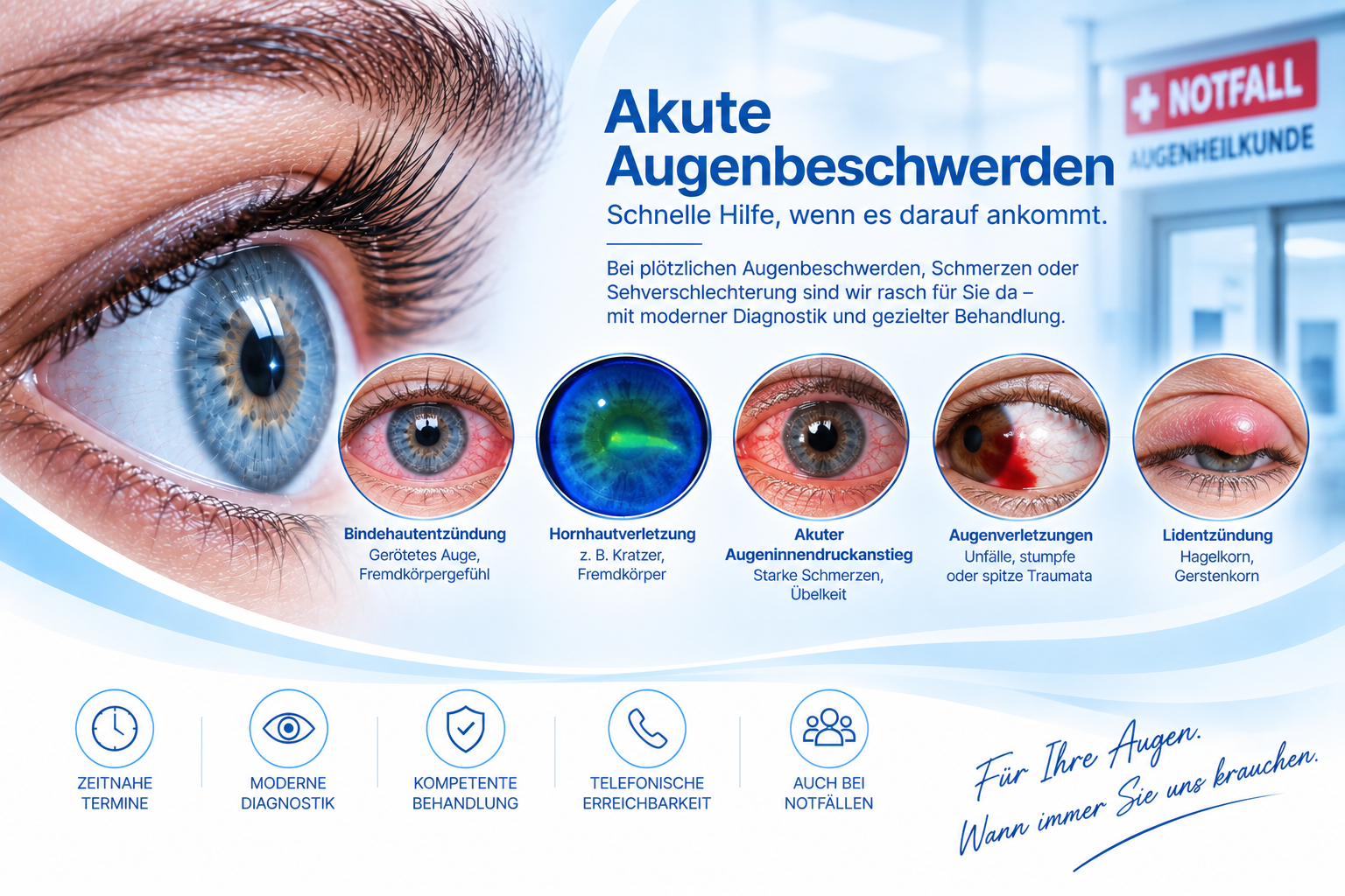 Urgent eye symptoms Abklärung Wien
